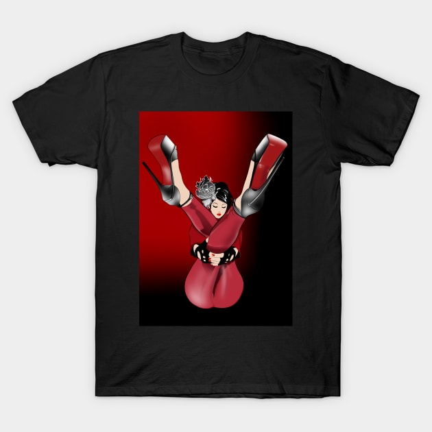 Lady in Red T-Shirt by BSKR